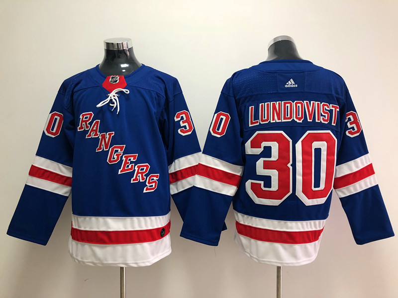 Men's New York Rangers Henrik Lundqvist #30 Blue Jersey